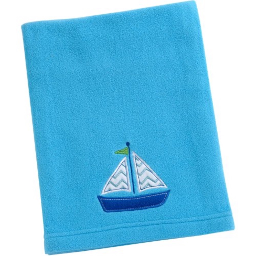 Little Bedding: Splish Splash Baby Blanket-Sailboat